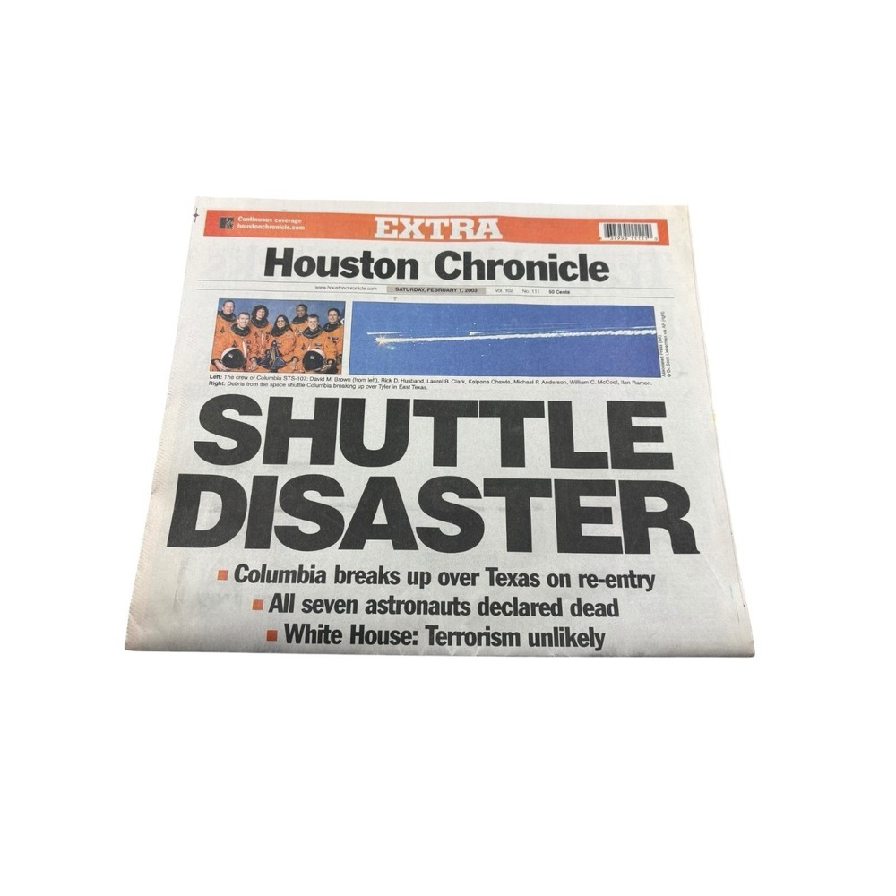 Houston Chronicle EXTRA Shuttle Disaster Feb 1 2003 8-Page Newspaper
